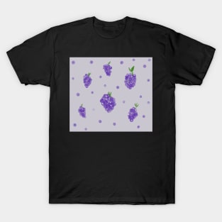 Grapes watercolor different shapes purple grapes fruit pattern T-Shirt